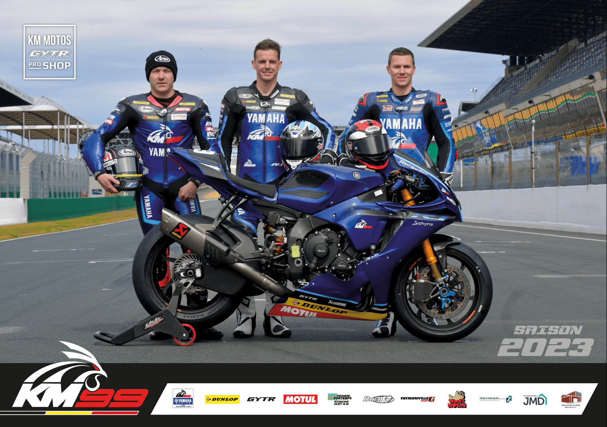 Yamaha R1 GYTR KM99 au départ des 24h du Mans Moto en 2023